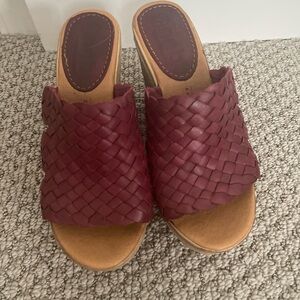 Burgundy wedges. Never worn outside. Size 6.